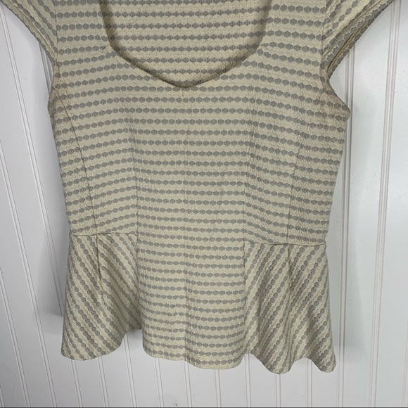Anthropologie Postmark Striped Peplum Top Size Medium - Picture 2 of 5